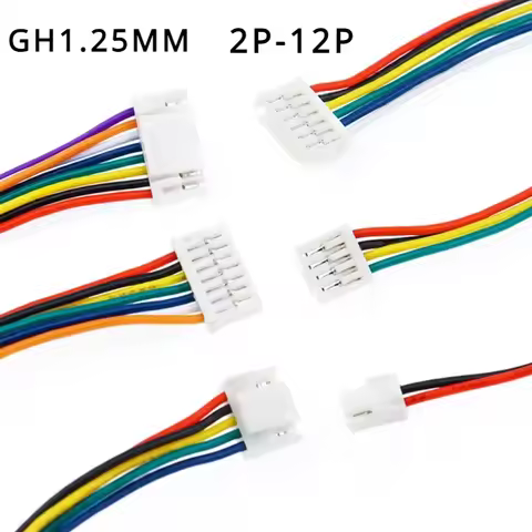 JST GH1.25 2P 3P 4P 5P 6P 7P 8P 9P 10P 12P PIN Male Connector With Wire 15cm Cable 150mm GH1.25 Sing