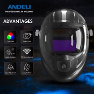 ANDELI หน้ากากเชื่อมอัตโนมัติ MA900VL-E ปรับแสงอัตโนมัติ ให้สีจริง ปรับเฉดได้ พร้อมไฟ LED ทันสมัย 14