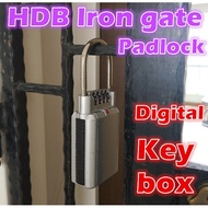 《SG Stock》HDB Iron Gate digital Fingerprint door lock hanging key box code lock Password lock nail f