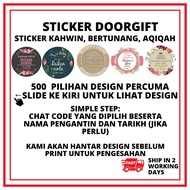 Sticker Wedding Door Gift Stiker Kenduri Kahwin Murah Stickers Doorgift Kawen Aqiqah Bertunang Cenderahati kawin Gudis