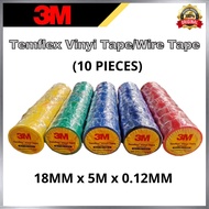 (10 PCS) 3M Temflex Vinyl Tape PVC Tape Electric Wire Tape Pita Wayar Elektrik Insulator