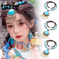 Bohemian Pendant Necklace, Alloy Gifts Bohemian Necklace, Fashion Jewellery Vintage Turquoise Long N