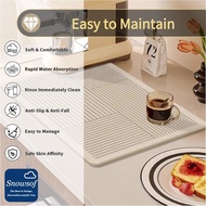 Dish Drying Mat - Coffee Mat, Coffee Maker Mat for Countertops, Absorbent Dish Drying Mat for Kitche