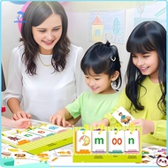 wirlsweal Word Game Flash Card Cvc Word Blending Board Cvc Word Game for Kids Phonics Flash Cards fo