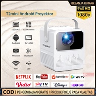 Android Projector TV T2mini 6000 Lumen 4K HD Bluetooth Smart Projector Android 9 2G+16G Mirroring HP