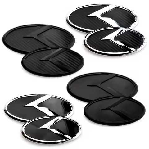 2Pcs 3D ABS K Logo Front Grille Rear Trunk Emblem Badge Sticker Decal For Kia K5 2011-2013 Optima Fo