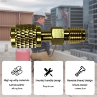 Brass R32 R454B Refrigerant Tank Adapter, 1/4 SAE Female to 1/4 Left Hand Male Thread Converter for 