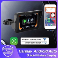 Moto Carplay 5inch Display Motorcycle GPS Navigation Waterproof Portable Digital Screen Wireless Aut