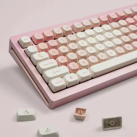 143 Keys Pink Cherry MOA Profile PBT Keycaps Customs Dye Sub Key caps for 61/87/104 Cherry MX Switch