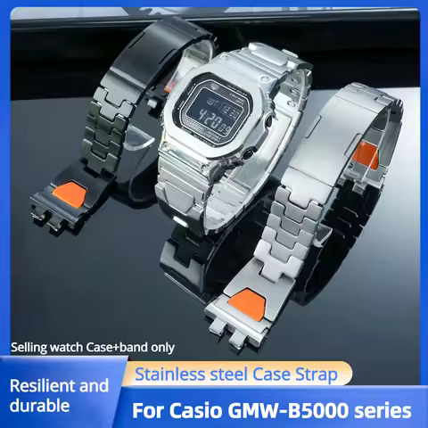 GMW-B5000 Modified metal Case Strap For Casio G-SHOCK 3459 GMW B5000 Men Stainless steel bezel Watch