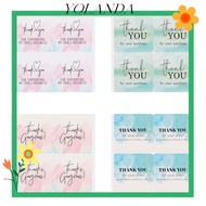 YOLAN 100PCS Thank You Stickers Party Supplies Gift Watercolor Pink Blue Gorgeous