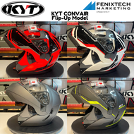 KYT Helmet Casco KYT Convair Flip-Up Plain Anthracite Matt/Red Fluo 100% original