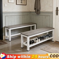 Long Bench with Shoe Rack Entryway Benches Shoe Storage Organization Bench Metal Leg Dining Bench