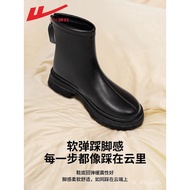 Warrior Li Dr. Martens Boots Women's New Autumn Winter Boots Women's Small Short Boots Middle Boots Maillard Smoke Pipe