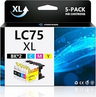 LC75XL Ink Cartridges 5 Pack Replacement for Brother LC75 LC71 Work with MFC-J6510DW MFC-J6910DW MFC