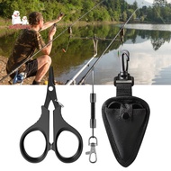 (pofluany)  Small Scissor Portable Fishing Scissor with Anti-lost Rope Sharp Blade Compact Design Mu