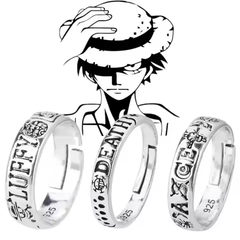 Anime peripheral One Piece character cosplay ring accessories Luffy Royce personality logo bracelet