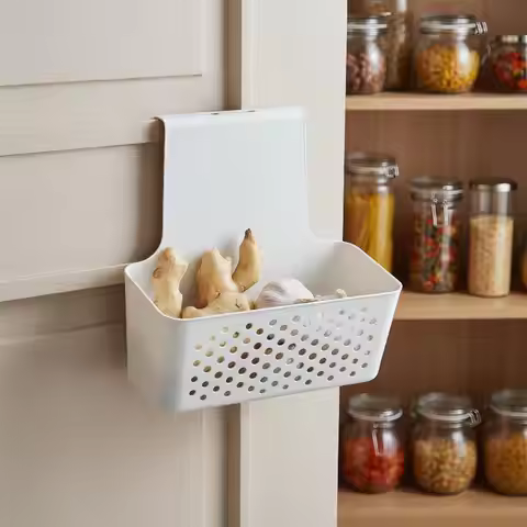 Kitchen Cabinet Door Interior Storage Shelf And Box, Hanging Hook Behind The Door, Kitchen Cabinet D