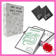Citadel Black Dry Erase MTG Token Card Set of 50 – Includes 2 Erasers, Reversible, Reusable, Double-
