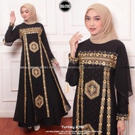 Baju Gamis Wanita Abaya Turkey Turki Hitam 2118 Dress Dres Jubah Hitam Ori Megastore