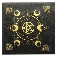 Tarot ตกแต่งตารางผ้า19.3นิ้ว Hexagram Moon Phase ผ้าปูโต๊ะโหราศาสตร์ Tarot การ์ดเกมอุปกรณ์ตกแต่งตารา