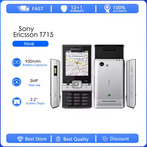 Sony Ericsson T715 Refurbised-Original Unlokced Mobile Phone 2G 3.2 MP Camera FM Unlocked Cell Phone