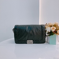 MS0445 Chanel 香奈兒黑色小型牛皮斜背包Boy Reverso 28cm Aged Calfskin Black X PHW