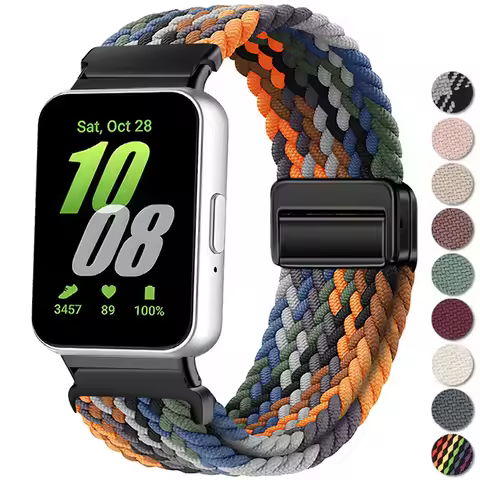Magnetic for Samsung Galaxy Fit3 Strap Accessories Watchband Sport Nylon Adjustable Replacement Corr