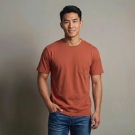 ROO  Plain Round Neck Pocket T-Shirt 100% Cotton