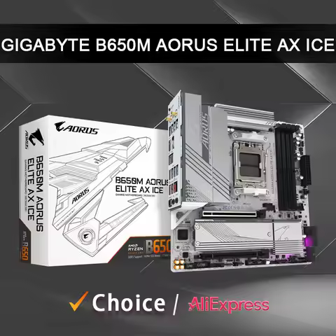 GIGABYTE New B650M AORUS ELITE AX ICE Micro-ATX AMD B650 DDR5 AMD Ryzen 7000/8000/9000 series proces