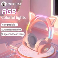 ONIKUMA X15 Pro RGB Gaming Headset with mic 頭戴式電競耳機 貓耳朵 (可拆卸)
