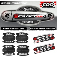 8pcs Car Door Handle Protector Sticker Honda Civic Sticker Carbon Handle Honda