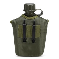 1L Outdoor Military Canteen Bottle Camping Hiking Backpacking Survival Water Bottle Kettle With Cove