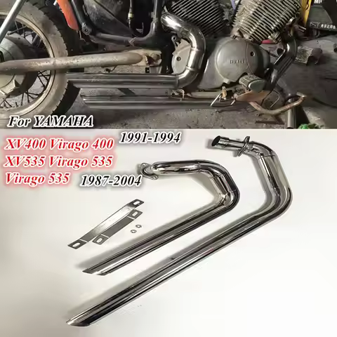 Full YAMAHA XV400 Virago 400 1991 - 2004 and YAMAHA XV 535 Vago 535 1987 - 2004 motorcycles exhaust 
