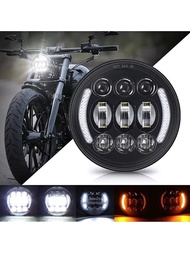 ไฟหน้ารถยนต์มอเตอร์ไซค์ LED ขนาด 5 3/4 นิ้ว 5.75 นิ้ว สำหรับ Harley Indian Scout Honda Yamaha V-Star