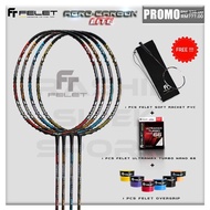 Felet Aero Carbon LITE 7u Package Set Racket Badminton Racket Raket Badminton Original Felet Badminton Beg String Grip