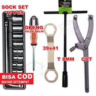 MATA UNIVERSAL MULTIPRO Tracker CVT PACKAGE + 39-41 Key + Socket Wrench Set 10 Pcs 8-24 mm + 8mm T K