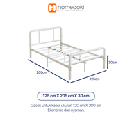 Homedoki CLALITEBED Series / Kai Ranjang Besi Industrial Minimalis / Divan Ranjang Besi Rangka
