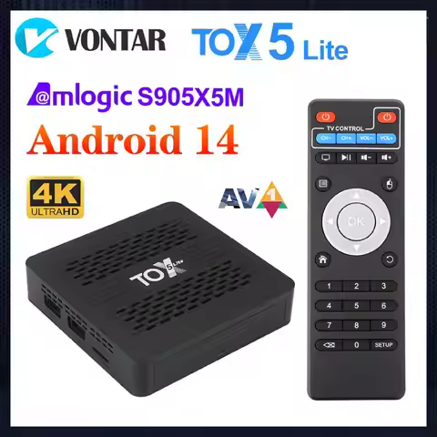 Ugoos TOX5 Lite S905X5M Android 14 Smart TV Box Android 14.0 Media Player Set Top Box Dual Wifi 1000