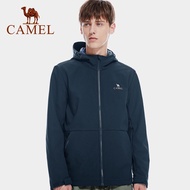 CAMEL soft shell men's windproof waterproof jacket stretch warm fleece jacket