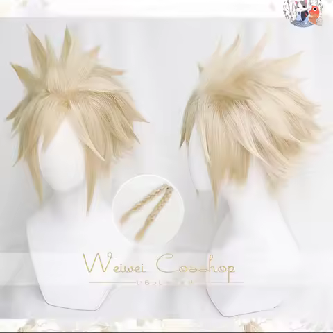 Final Fantasy Vii 7 Cloud Strife Linen Blonde Cosplay Wigs High Temperature Fiber Hair Wig + Free Wi