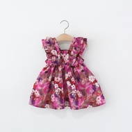 Summer New Baby Girl Dress, Rustic Style Sweet Floral Children'S Sleeveless Clothes (9 Months -4 Yea