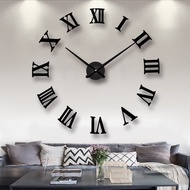 3D Roman Numerals Design DIY Acrylic Mirror Wall Clock / 3D DIY Acrylic Mirror Clock Stickers Clock / Stereo DIY Simple Wall Sticker Clock /Self Adhesive Hanging  Clock for Home Living Room