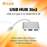 USB HUB 3in1 USB 3.0 Type-C to HDMI 4K & 2K