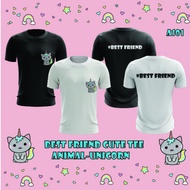 Hot selling women bff matching t shirt cute kitty unicorn