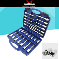 26pcs 1/2 inch 1/2 M5-M16 M type (12 Point) Screwdriver Tool For Socket Bit Wrench Kit
