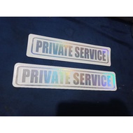 Private service sticker decal