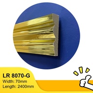 Gold Chrome Wainscoting 70mm PS (HARD) (BUKAN FOAM / KAYU)/ DIY Wainscoting/ Senang Pasang/ Rail Tengah / Border/ PVC