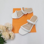 Dannie In White Sandals1 Inch Heels