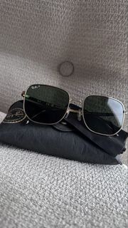 【全新閒置】Ray-Ban 雷朋 RB3713D 金框綠片偏光太陽眼鏡